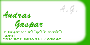 andras gaspar business card